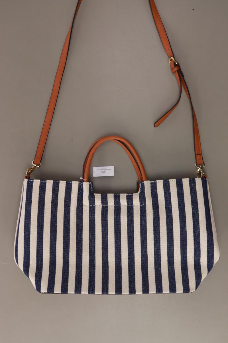 JUSTFAB Henkeltasche gestreift blau aus Kunstleder