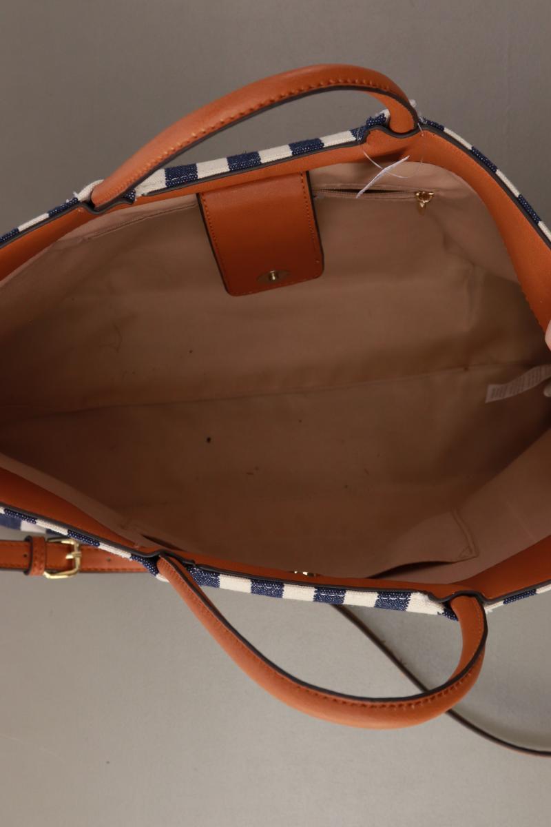 JUSTFAB Henkeltasche gestreift blau aus Kunstleder
