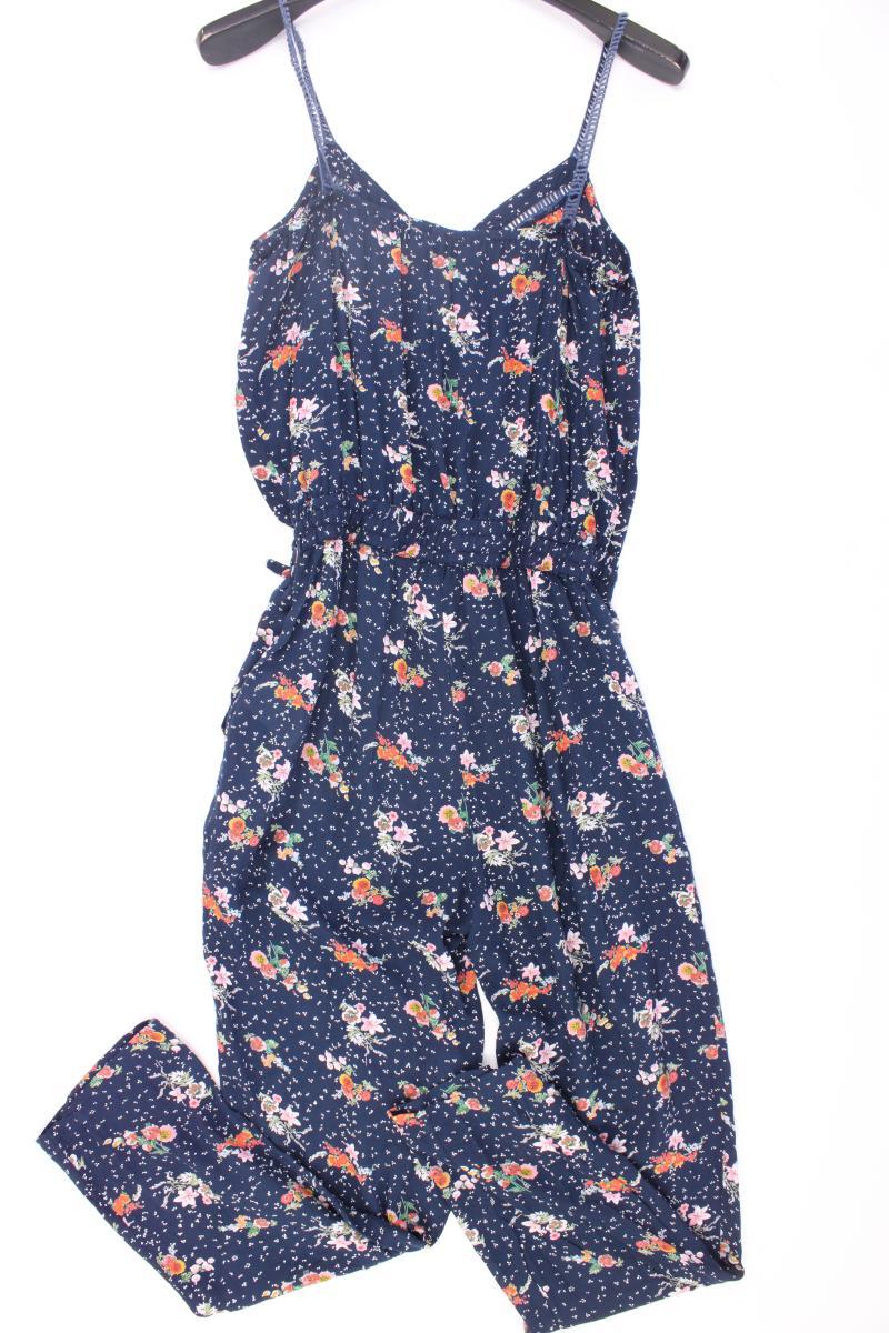 DESIRES Langer Jumpsuit Gr. S mit Blumenmuster blau aus Viskose