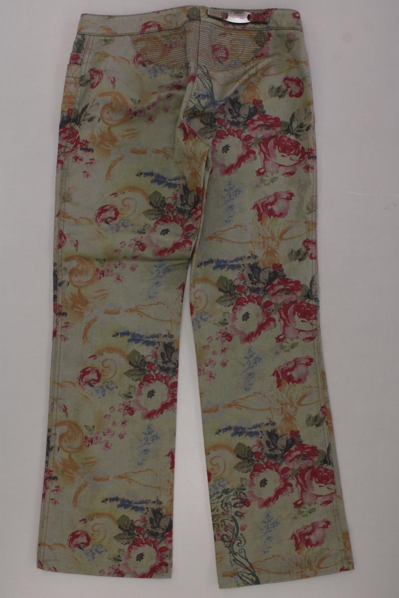 Hugo Boss Hose Gr. 38 mit Blumenmuster olivgrün aus Baumwolle