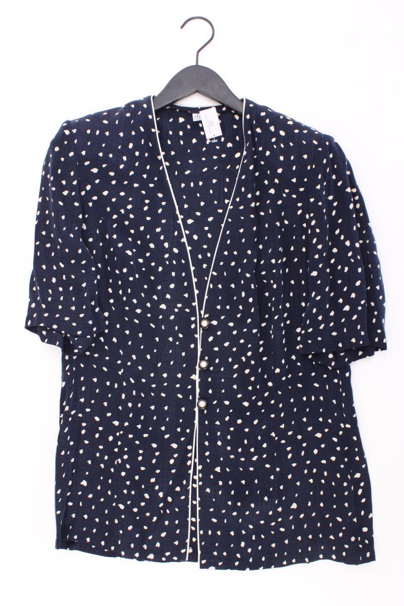 Delmod Vintage Bluse Gr. 40 Kurzarm blau aus Cupro