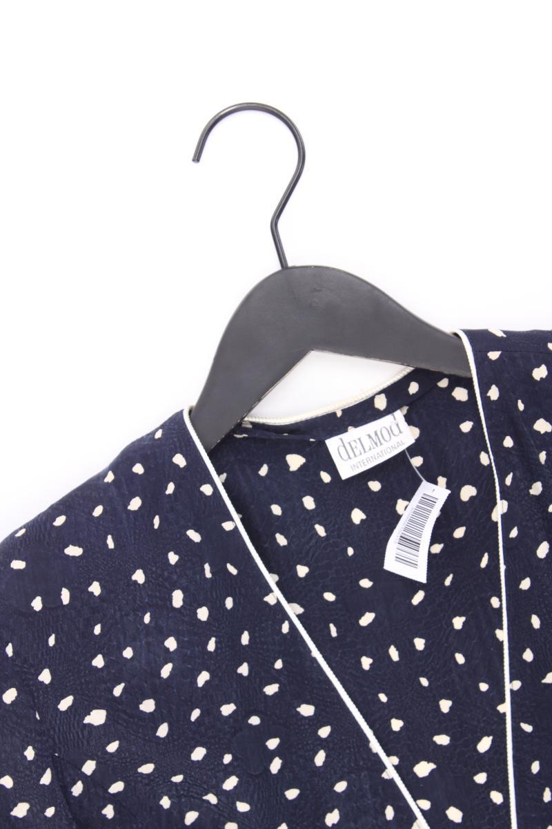 Delmod Vintage Bluse Gr. 40 Kurzarm blau aus Cupro