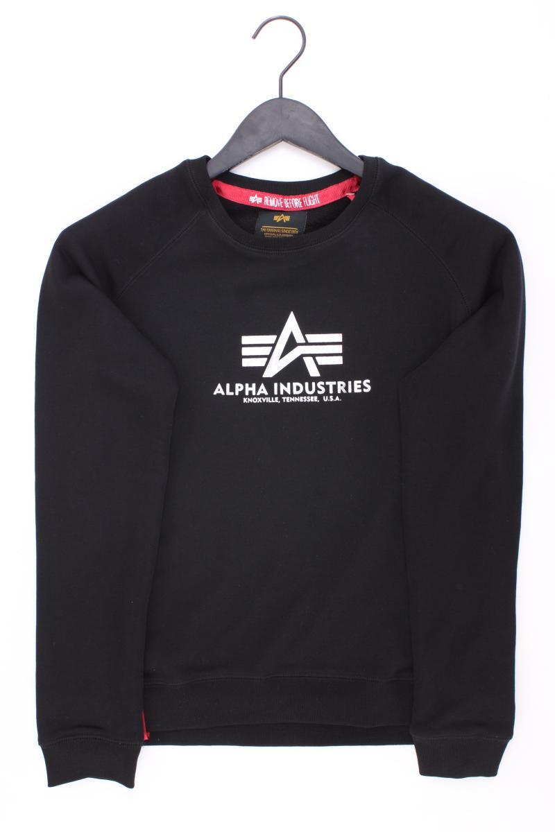 ALPHA INDUSTRIES Langarmpullover für Herren Gr. S schwarz aus Baumwolle