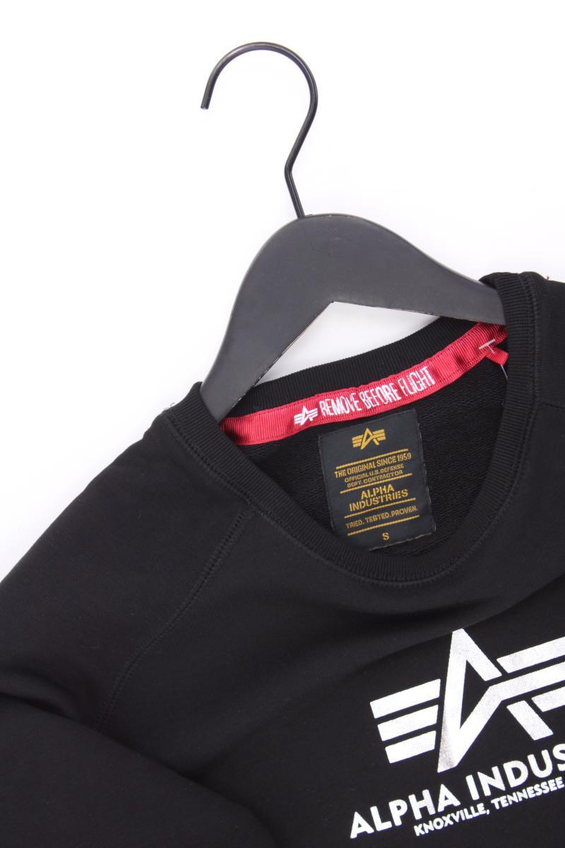 ALPHA INDUSTRIES Langarmpullover für Herren Gr. S schwarz aus Baumwolle