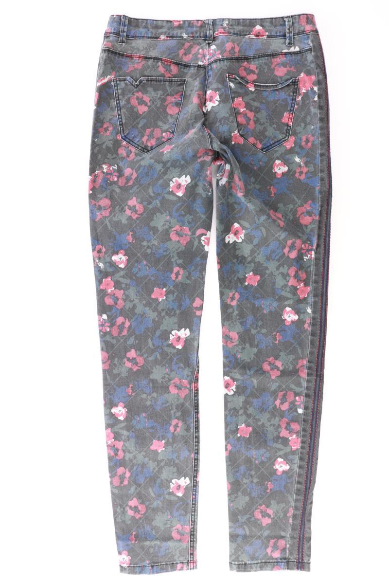 Cecil Skinny Jeans Gr. W30 mit Blumenmuster grau aus Baumwolle