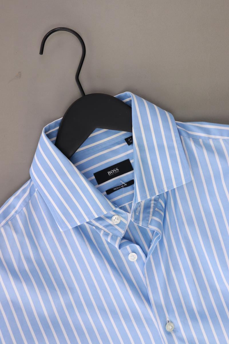 BOSS by Hugo Boss Langarmhemd für Herren Gr. Hemdgröße 41 gestreift blau