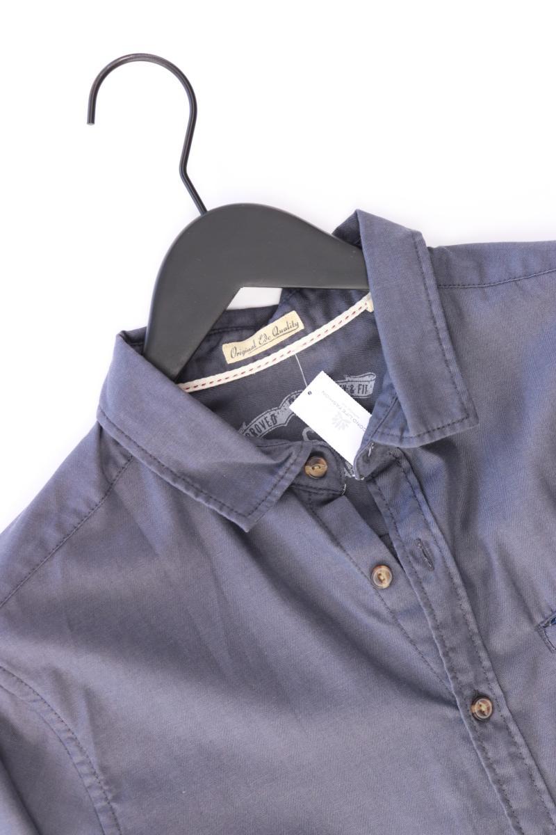 edc by Esprit Langarmhemd für Herren Gr. S blau aus Baumwolle