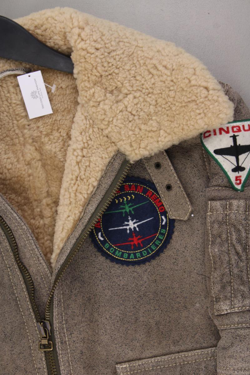 Echtleder Pilotenjacke gefüttert für Herren Gr. 52 grau