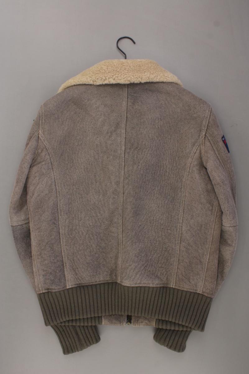 Echtleder Pilotenjacke gefüttert für Herren Gr. 52 grau