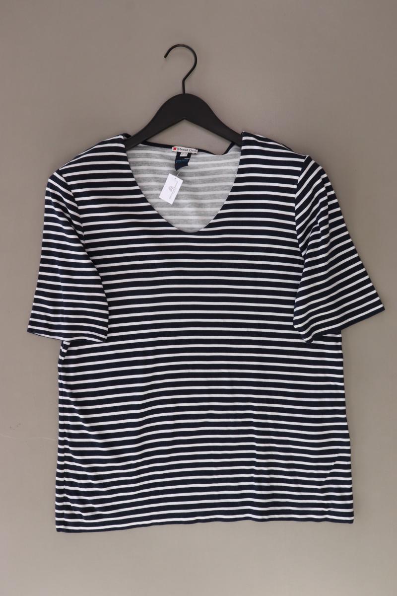 Street One Printshirt Gr. 44 gestreift Langarm blau aus Baumwolle