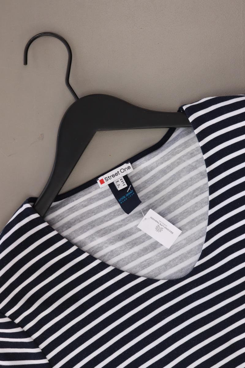 Street One Printshirt Gr. 44 gestreift Langarm blau aus Baumwolle