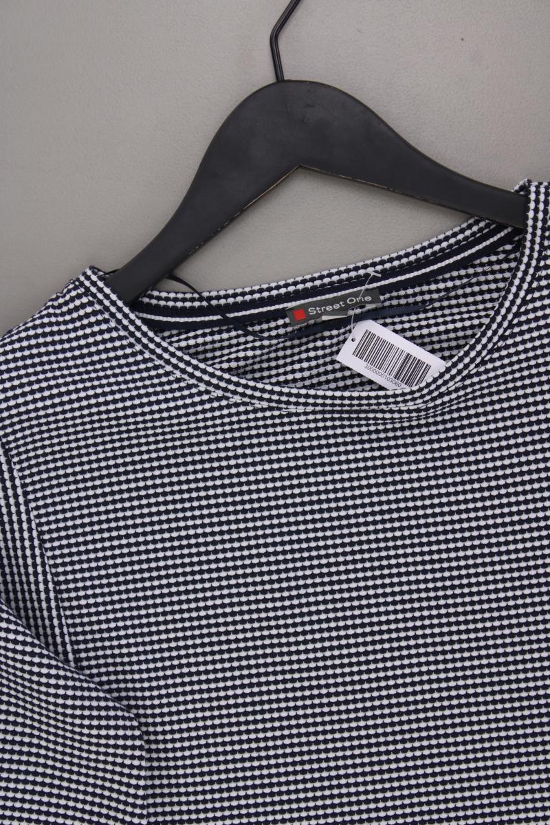 Street One Longsleeve-Shirt Gr. 34 geometrisches Muster Langarm blau aus Viskose