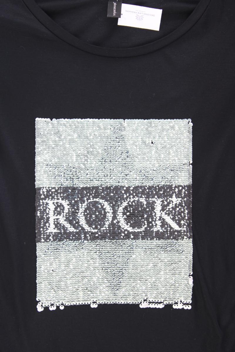 soyaconcept Longsleeve-Shirt Gr. S Langarm mit Pailletten schwarz aus Viskose