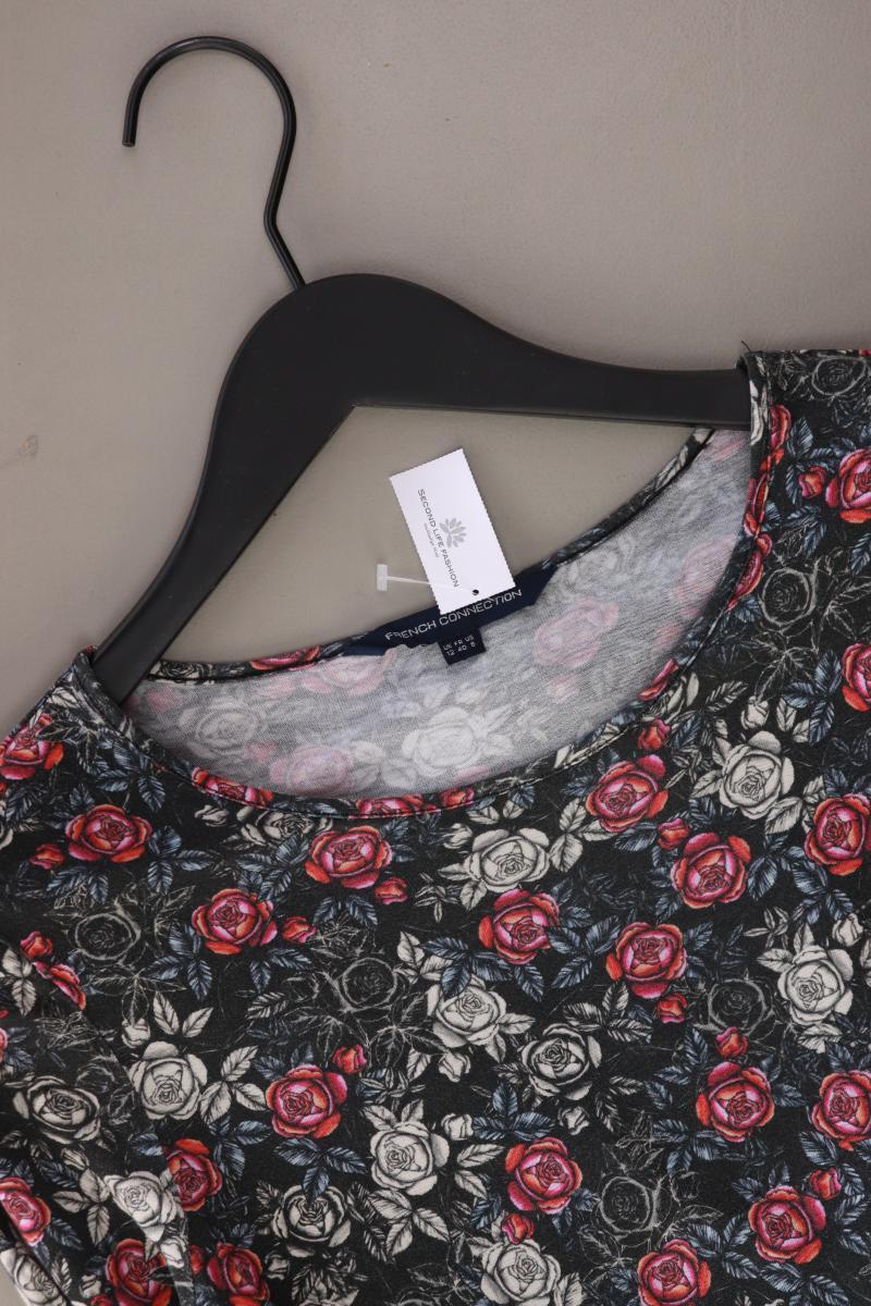 French Connection Jerseykleid Gr. UK 12 (M) mit Blumenmuster Langarm grau