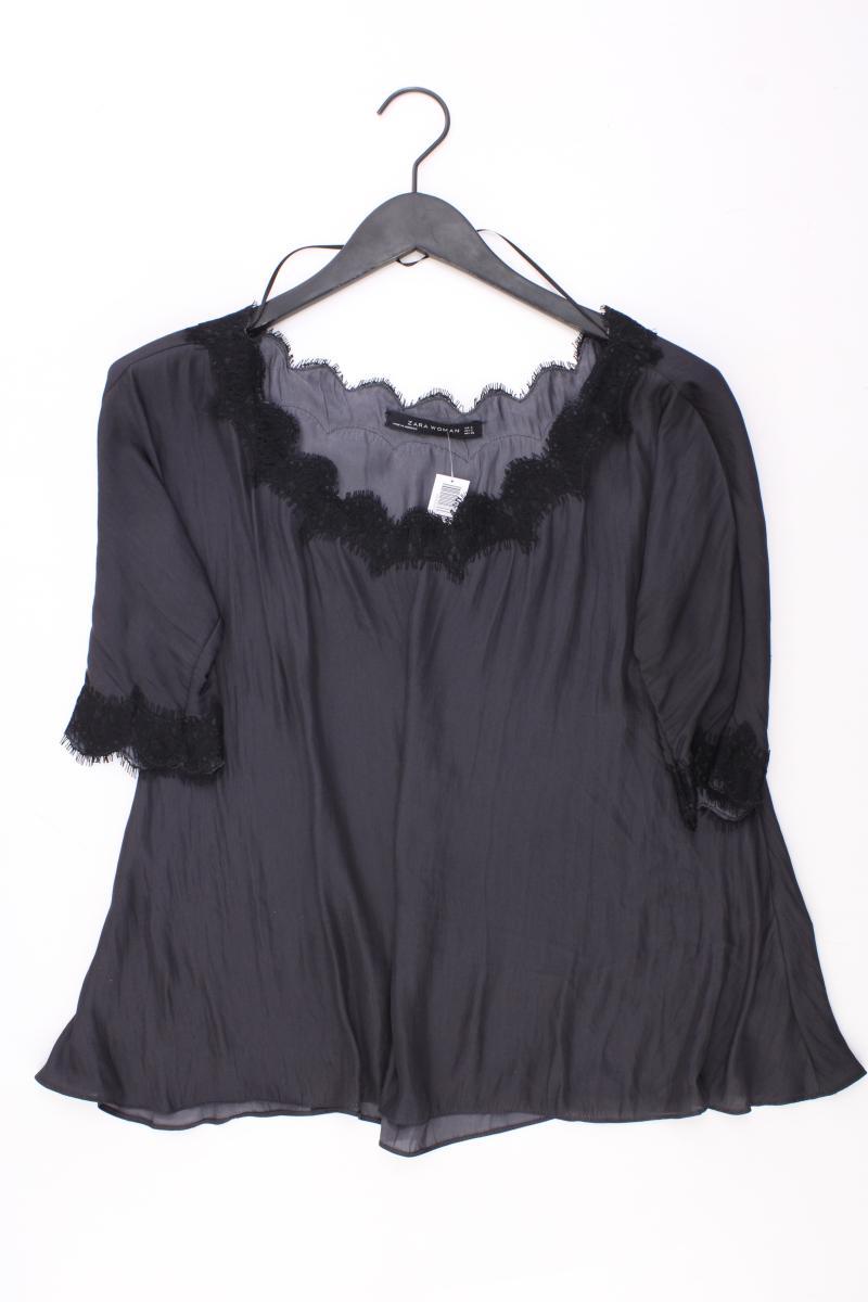 Zara Kurzarmbluse Gr. S grau aus Polyester