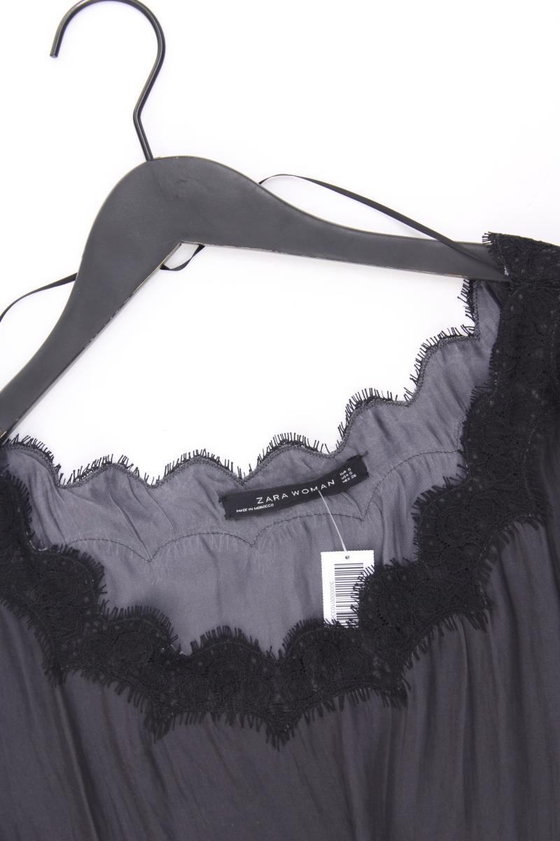 Zara Kurzarmbluse Gr. S grau aus Polyester