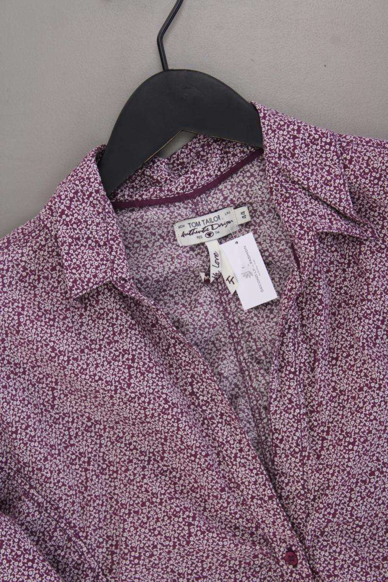 Tom Tailor (Denim) Langarmbluse Gr. 44 mit Blumenmuster lila aus Baumwolle