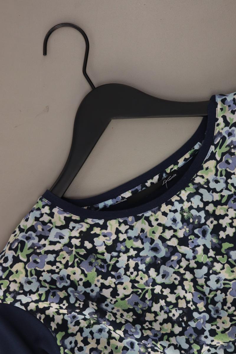 Le Comte Printshirt Gr. 38 mit Blumenmuster 3/4 Ärmel blau