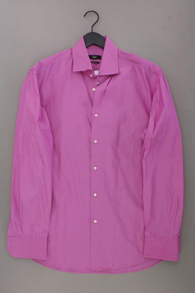 BOSS by Hugo Boss Langarmhemd für Herren Gr. Hemdgröße 43 lila aus Baumwolle