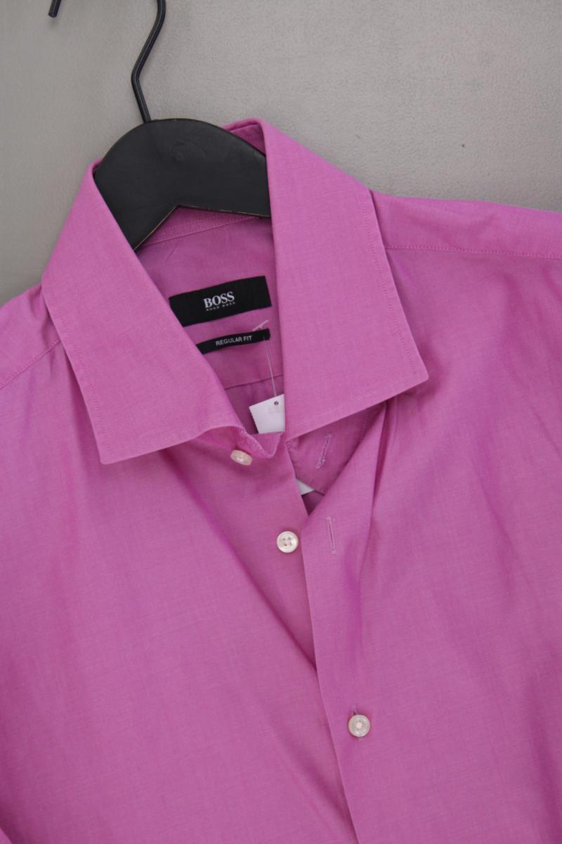 BOSS by Hugo Boss Langarmhemd für Herren Gr. Hemdgröße 43 lila aus Baumwolle