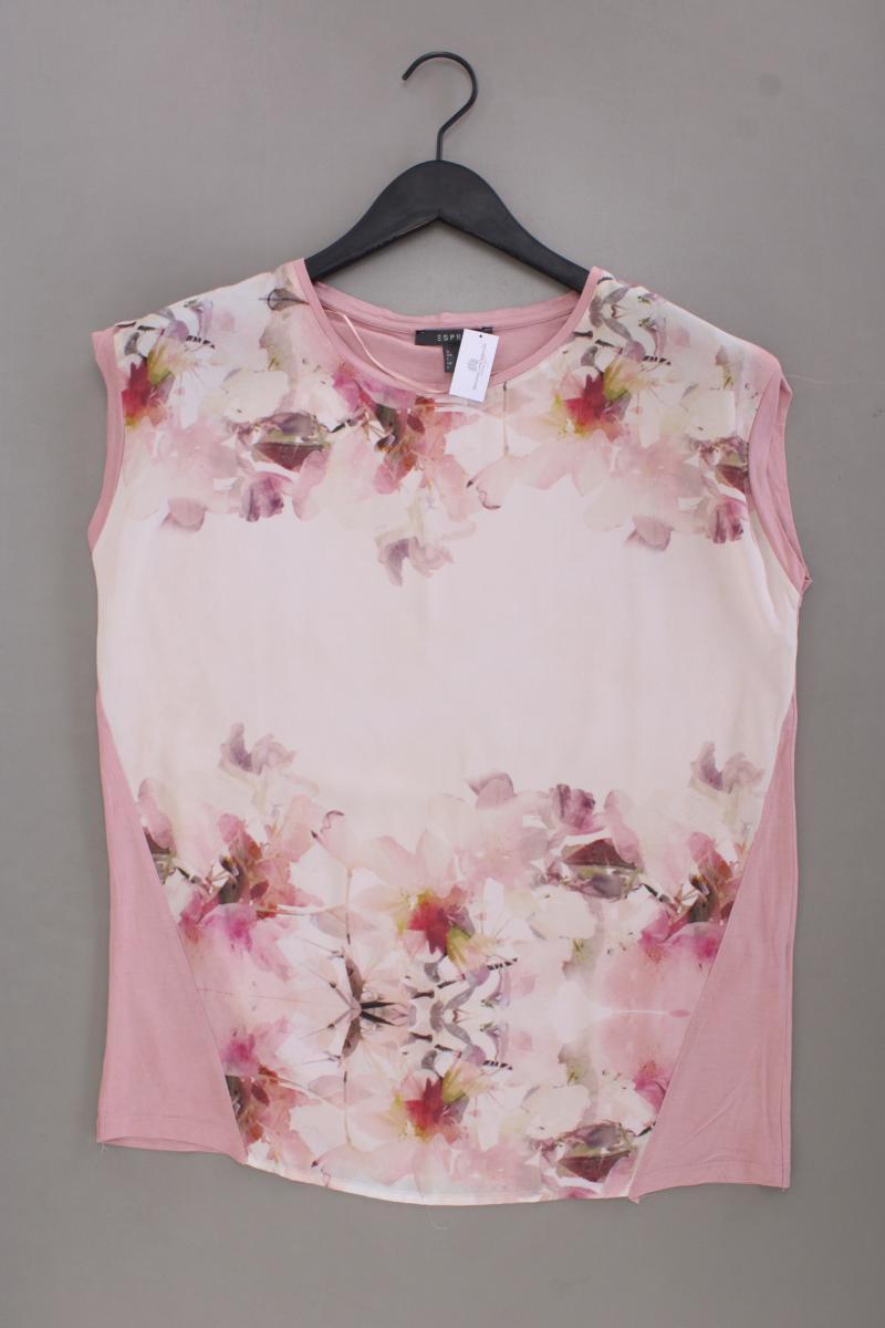 Esprit Kurzarmbluse Gr. M mit Blumenmuster rosa aus Polyester