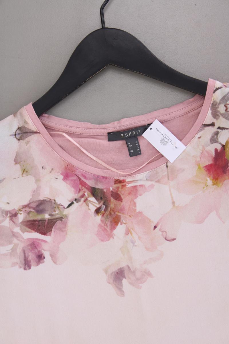 Esprit Kurzarmbluse Gr. M mit Blumenmuster rosa aus Polyester