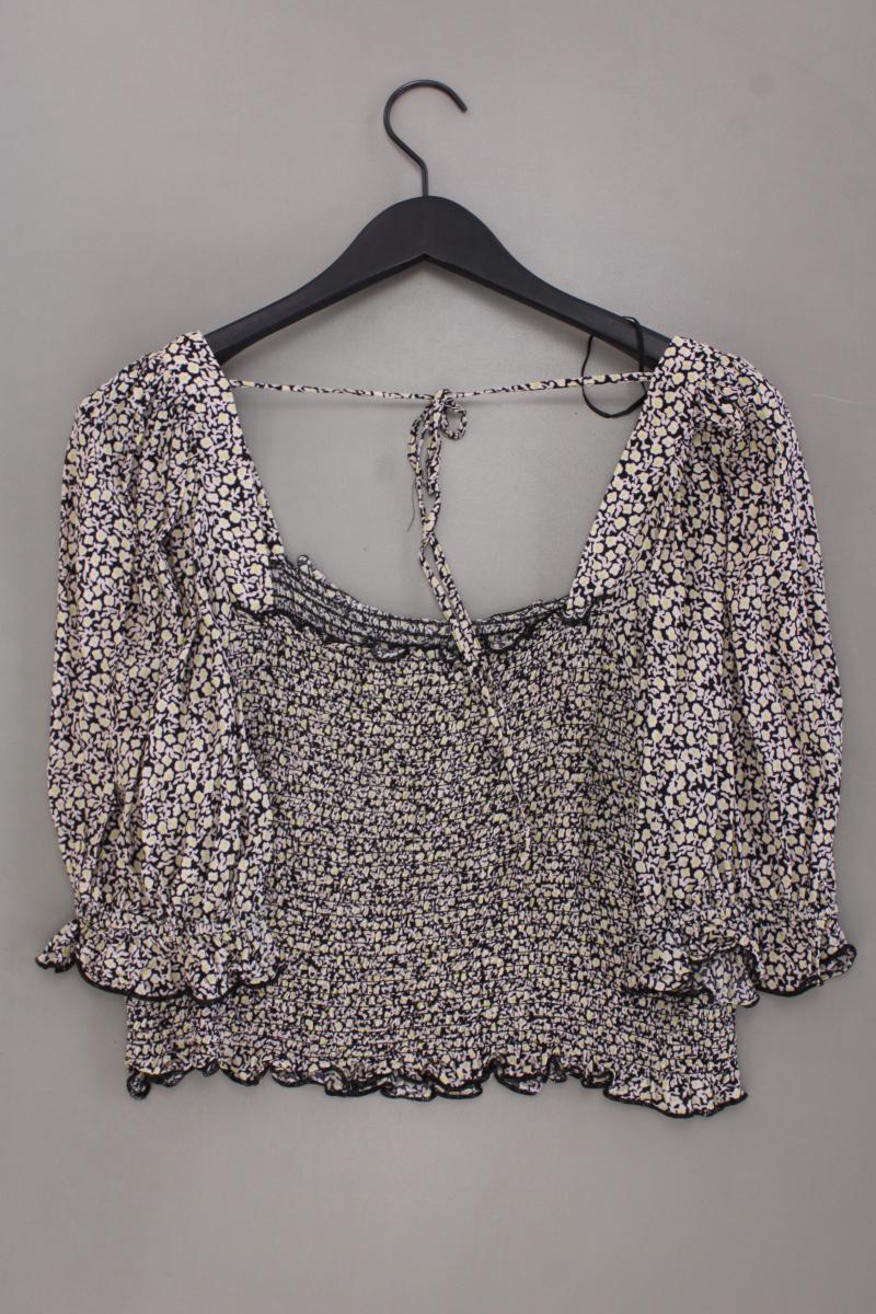 H&M Crop Bluse Gr. L mit Blumenmuster 3/4 Ärmel mehrfarbig aus Viskose