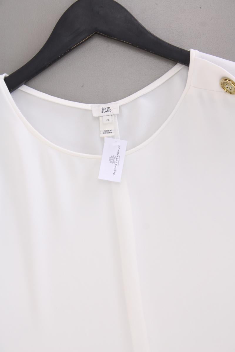 River Island Kurzarmbluse Gr. 38 neuwertig creme aus Polyester