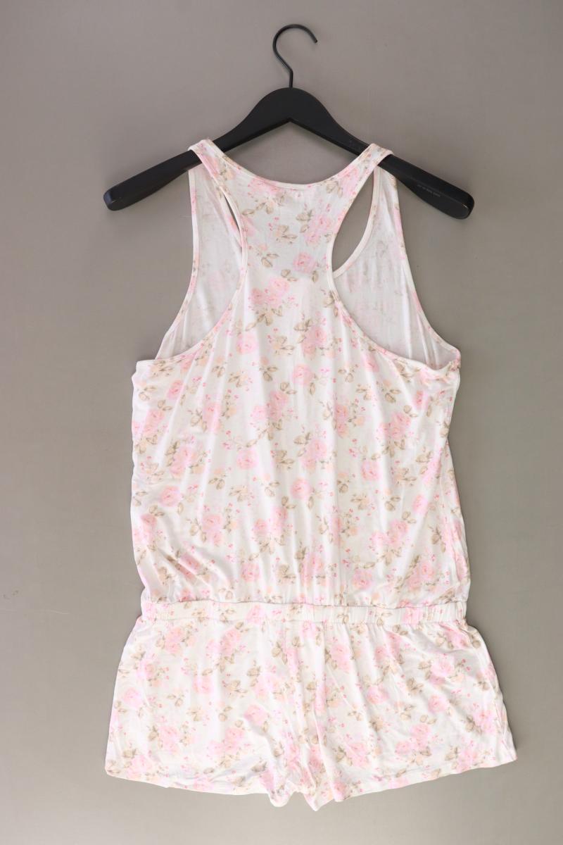 Hunkemöller Kurzer Jumpsuit Gr. L mit Blumenmuster weiß aus Viskose