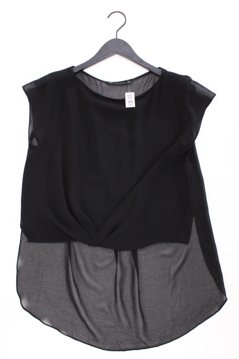 Zara Chiffonbluse Gr. M Kurzarm schwarz