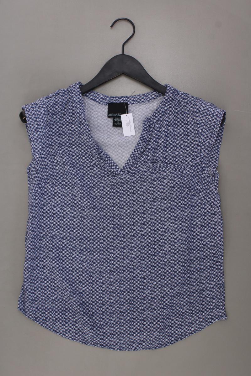 CYNTHIA ROWLEY Kurzarmbluse Gr. S blau aus Viskose