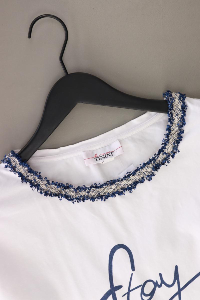 Tesini Printshirt Gr. 40 3/4 Ärmel weiß aus Baumwolle