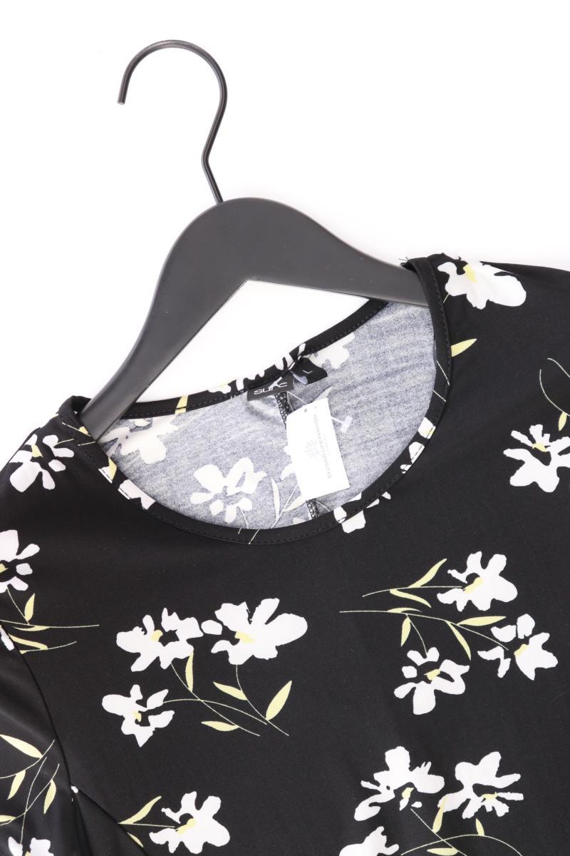 Sure Kurzarmkleid Gr. L mit Blumenmuster schwarz aus Polyester