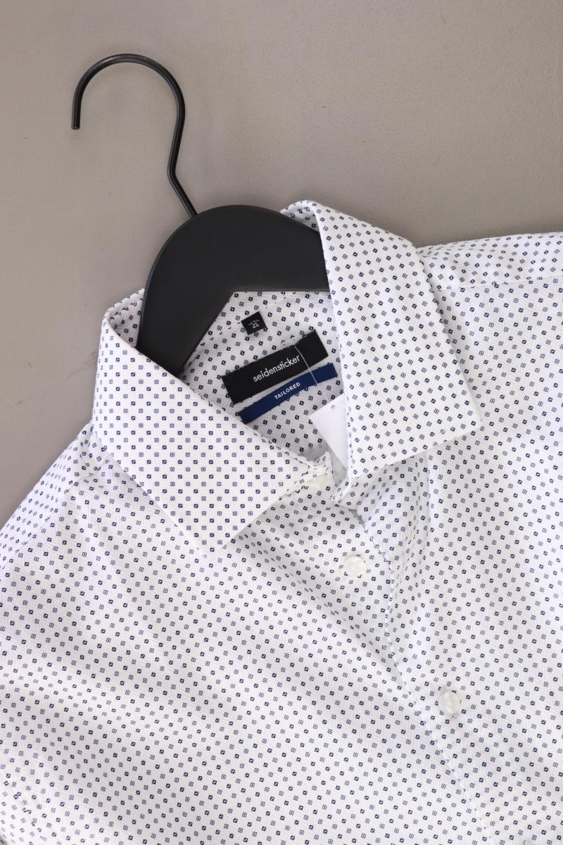 Seidensticker Langarmhemd für Herren Gr. M weiß aus Baumwolle