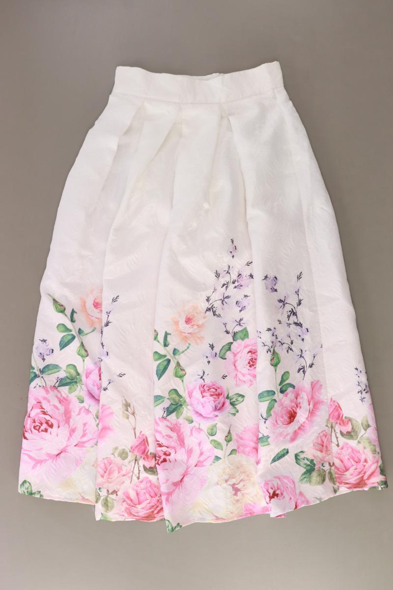 Shein Maxirock Gr. XS mit Blumenmuster weiß aus Polyester