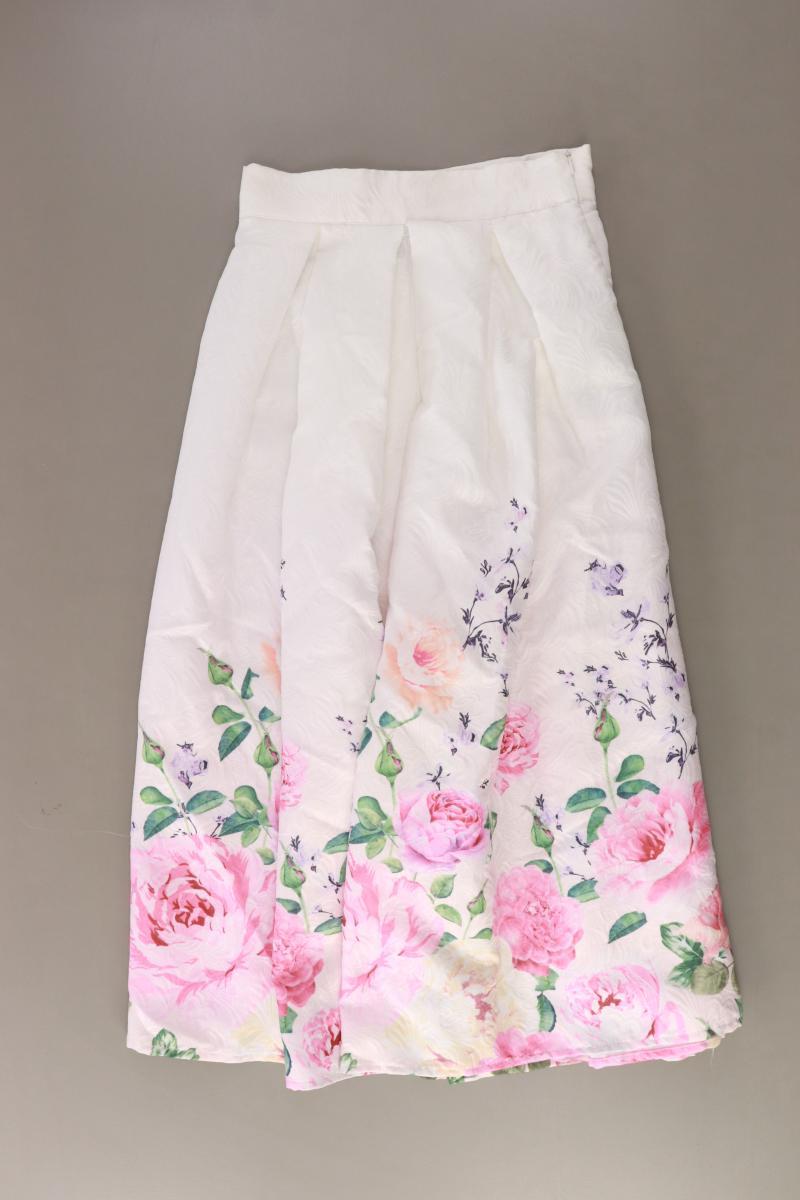 Shein Maxirock Gr. XS mit Blumenmuster weiß aus Polyester