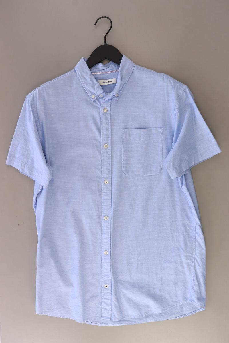 Jack & Jones Kurzarmhemd für Herren Gr. XL blau aus Baumwolle