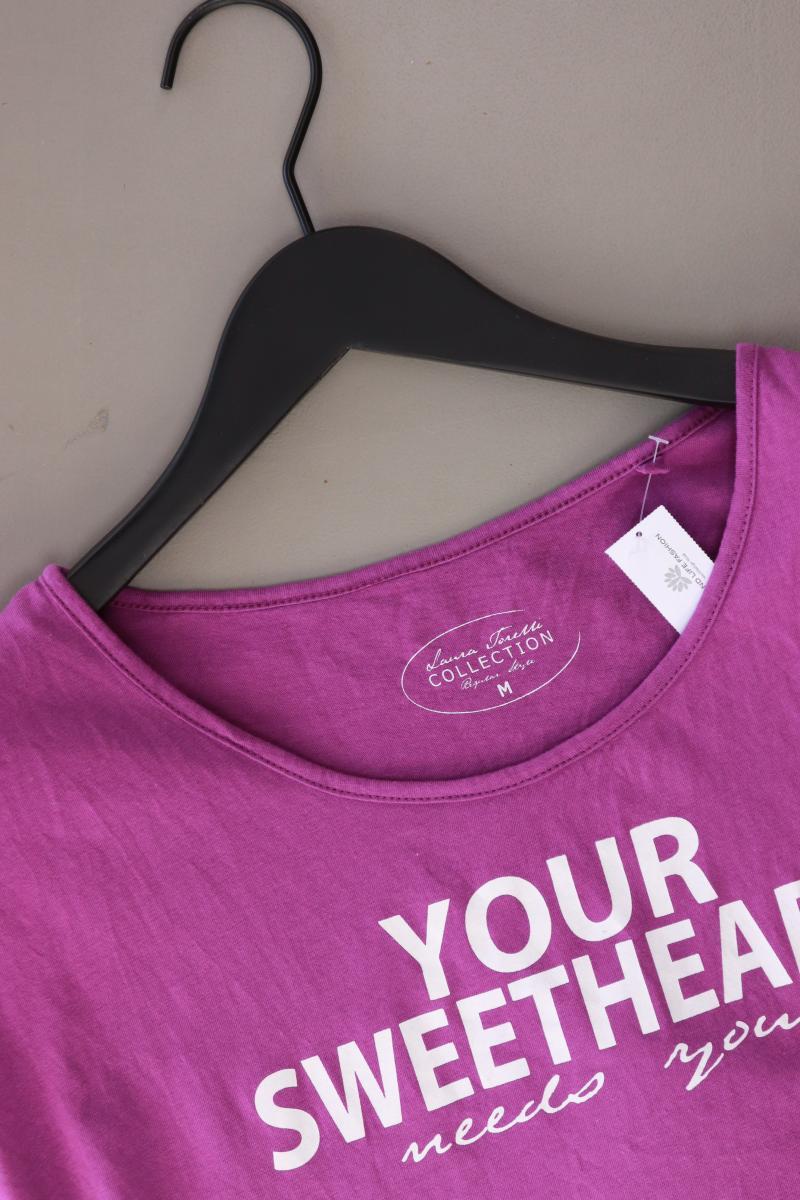 Printshirt Gr. M Kurzarm lila aus Baumwolle