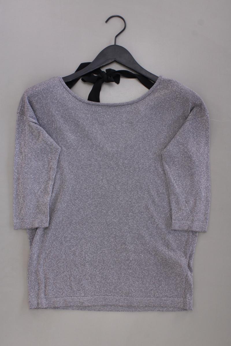 Reserved Oversize-Shirt Gr. 36 3/4 Ärmel mit Glitzer silber aus Viskose