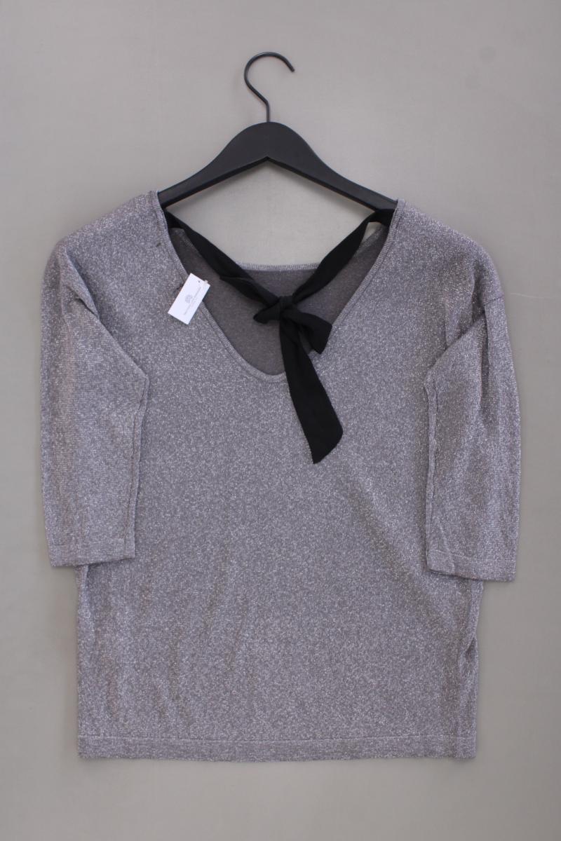 Reserved Oversize-Shirt Gr. 36 3/4 Ärmel mit Glitzer silber aus Viskose
