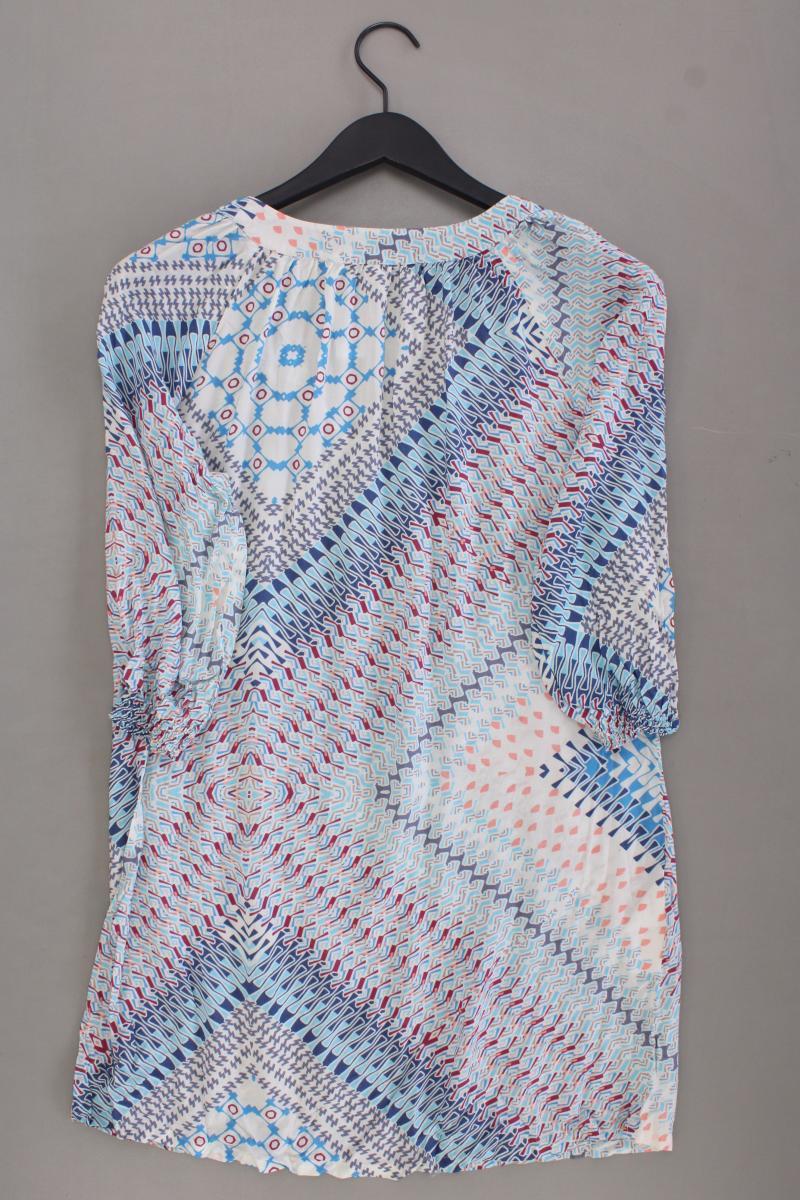 Puro Bluse Gr. 38 geometrisches Muster 3/4 Ärmel blau aus Viskose