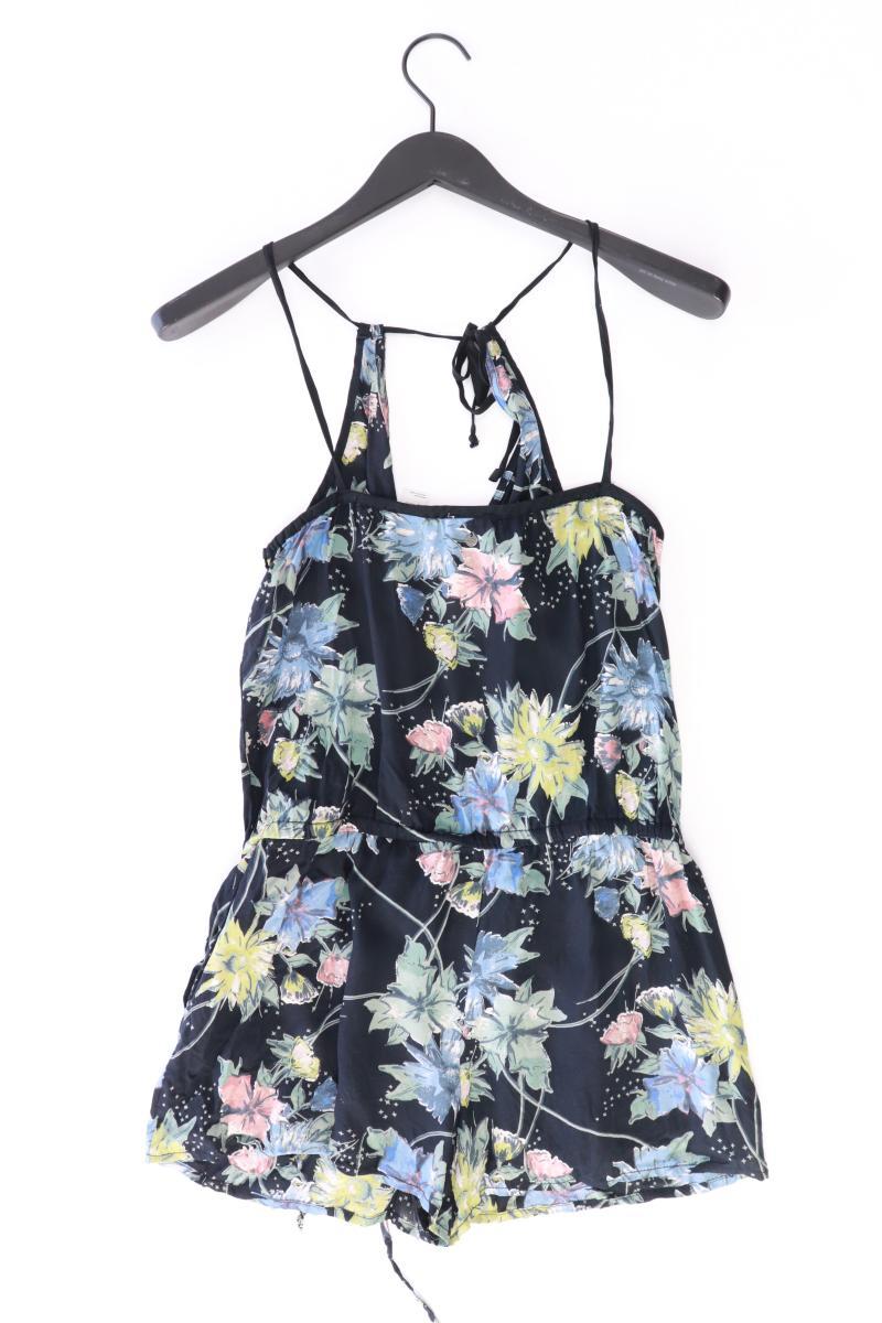 O´Neill Kurzer Jumpsuit Gr. S mit Blumenmuster schwarz aus Baumwolle
