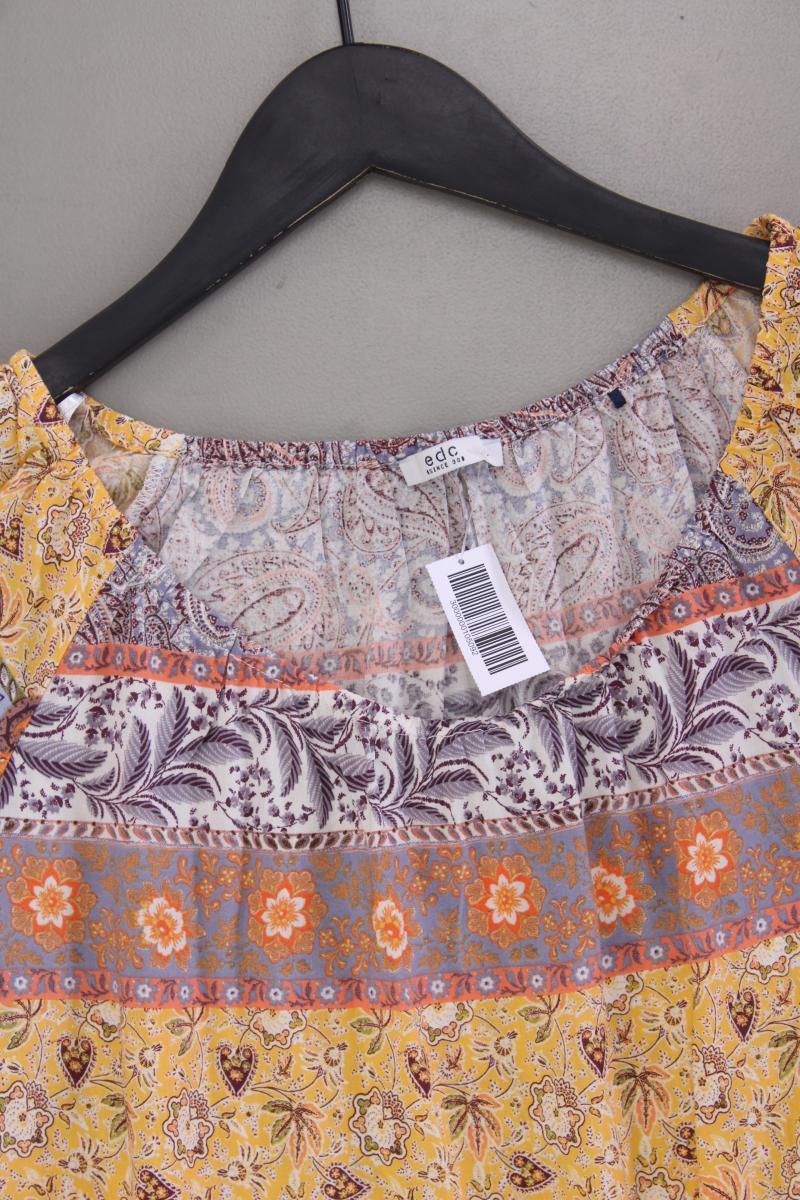 edc by Esprit Kurzarmbluse Gr. L mit Blumenmuster neuwertig mehrfarbig