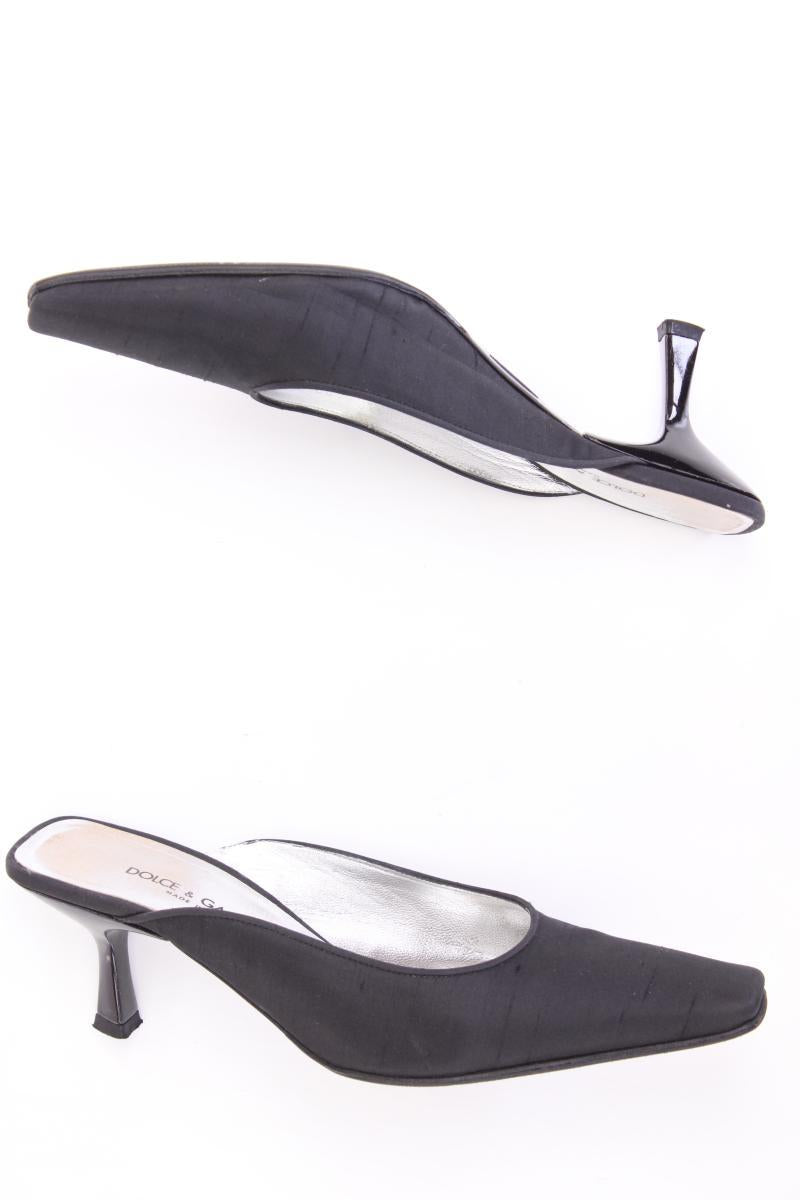 Dolce & Gabbana Shantung Sandaletten Gr. 38 schwarz