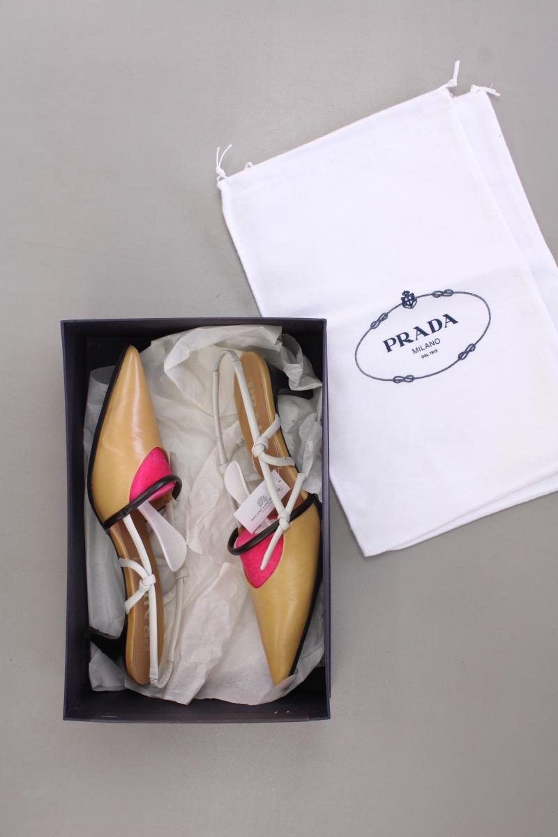 Prada Sandaletten Calzatura Donna Capretto Nappa Gr. 38 braun aus Leder