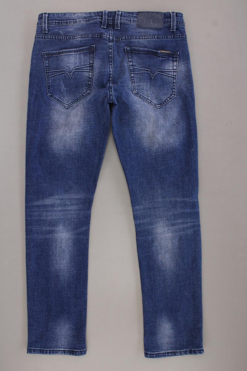 Cross Hatch Slim Jeans für Herren Gr. W34/L32 blau aus Baumwolle