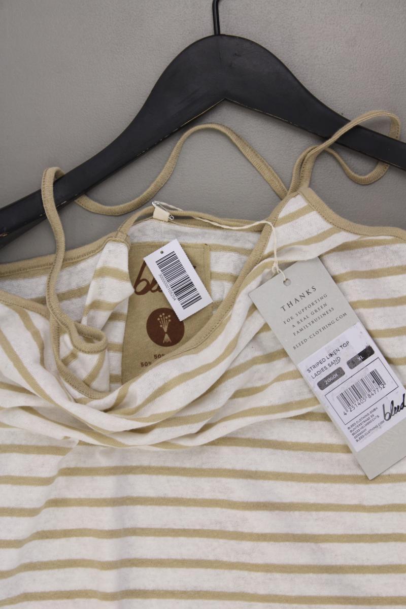 bleed Spaghetti-Top Gr. XL gestreift neu mit Etikett braun aus Baumwolle