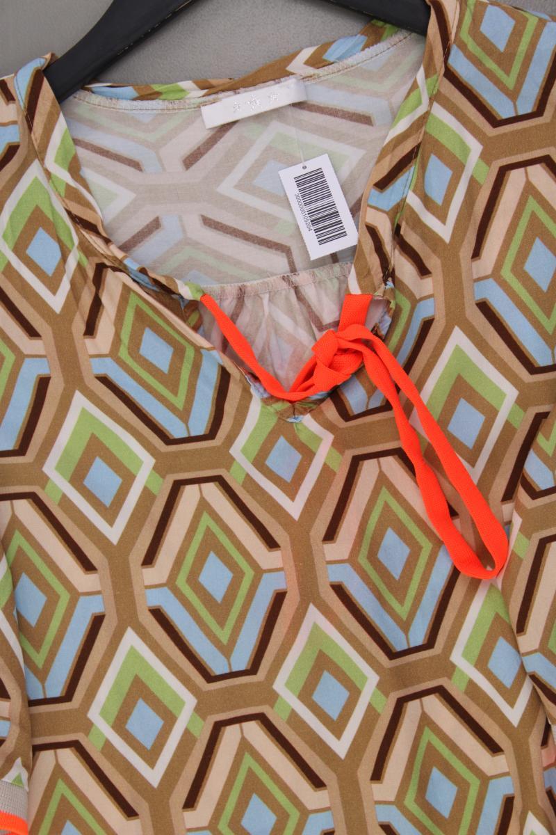 Made in Italy Bluse Gr. OneSize geometrisches Muster 3/4 Ärmel mehrfarbig