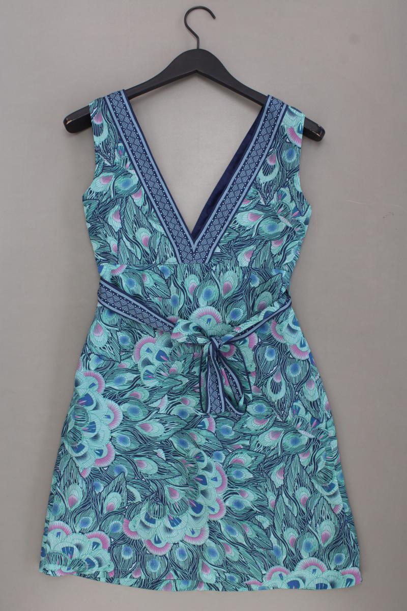 H&M Sommerkleid Gr. 36 mit Gürtel Träger blau aus Polyester
