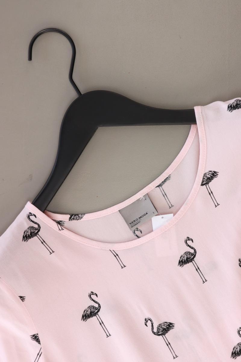 Vero Moda Bluse mit Flamingomuster Gr. L rosa aus Viskose